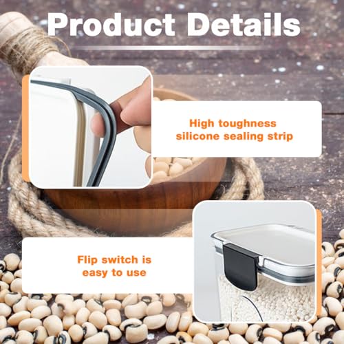 HASTHIP® 2 Pcs Clear Plastic Airtight Food Flour and Sugar Baker's Kitchen Storage Organization Container Canister Set (Black) HASTHIP® 2 Pcs Clear Plastic Airtight Food Flour and Sugar Baker's Kitchen Storage Organization Container Canister Set (Black)